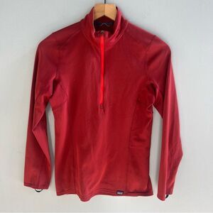 Patagonia Midweight Capilene Baselayer Crimson Red Pullover Zip Neck Shirt XS